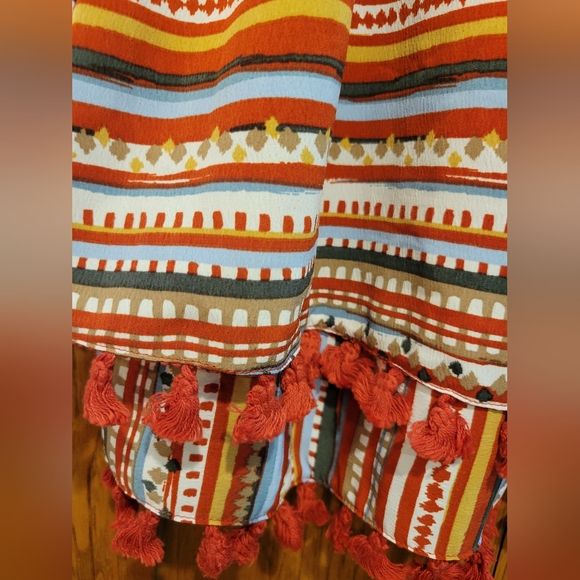 NWT Evereve Sunday in Brooklyn  Desert Stripe Tiered Tassel Tank Top XS - Picture 6 of 13